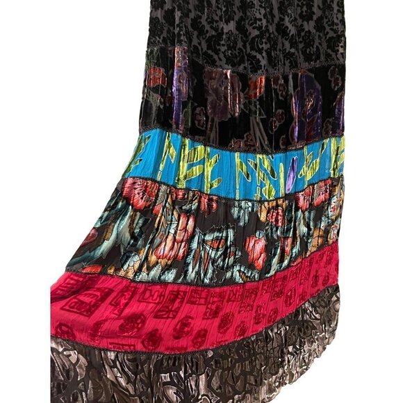 Chicos womens long skirt silk rayon silk lining small 37” long crushed velvet - Picture 1 of 5